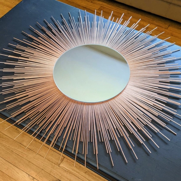35" COPPER Sunburst Mirror Decorative Wall Mirror Home Decor - Picture 5 of 8
